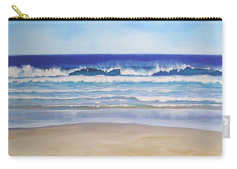 Seascape Zip Pouch featuring the painting Alexandra Bay Noosa Heads Queensland Australia by Chris Hobel