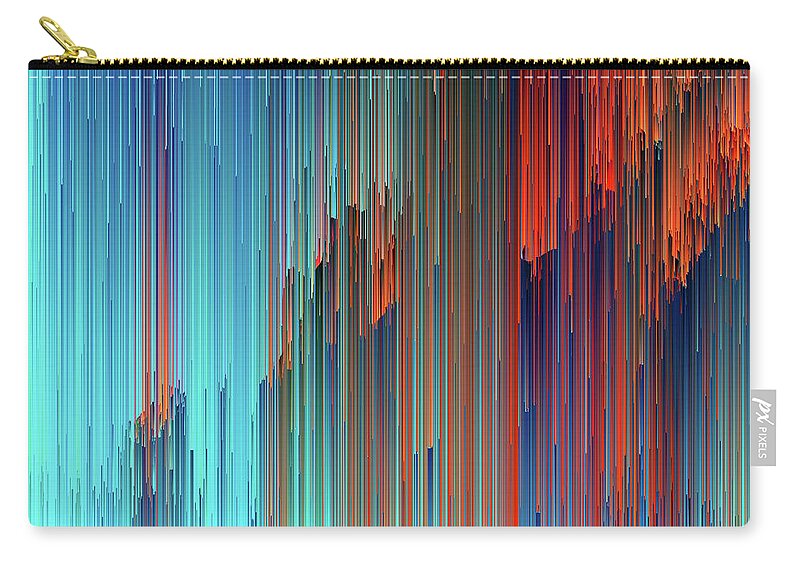 Glitch Zip Pouch featuring the digital art All About Us - Abstract Pixel Art by Jennifer Walsh