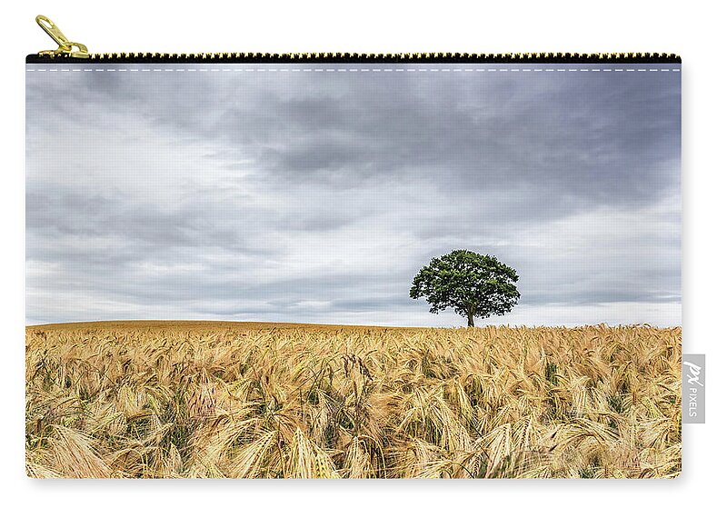 Oak Zip Pouch featuring the photograph All Alone by Nick Bywater