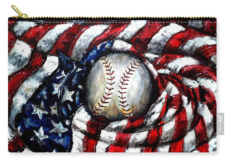 America Carry-all Pouch featuring the painting All American by Shana Rowe Jackson