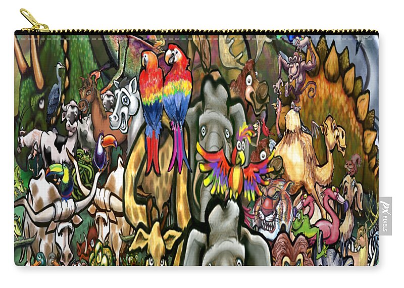 Animal Carry-all Pouch featuring the painting All Creatures Great Small by Kevin Middleton