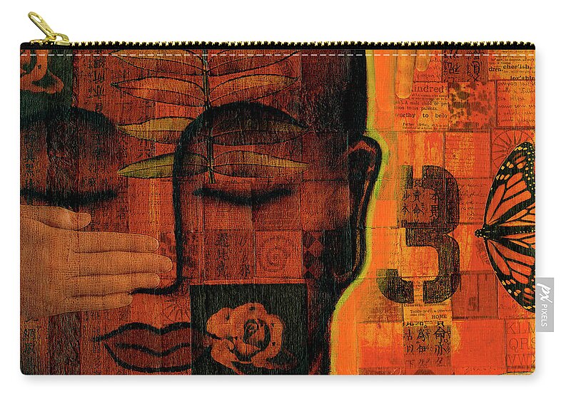 Buddha Zip Pouch featuring the painting All Seeing by Gloria Rothrock