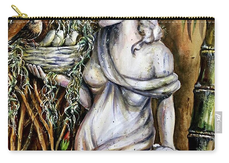 Allegory Zip Pouch featuring the painting Allegory by Katerina Kovatcheva