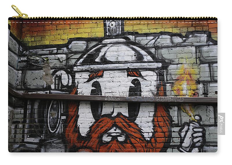 Street Photography Zip Pouch featuring the photograph Alley light man by J C