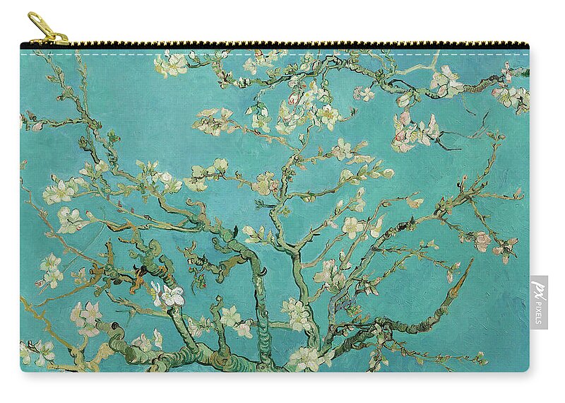 Almond Blossom Zip Pouch featuring the painting Almond Blossom, 1890 by Vincent van Gogh