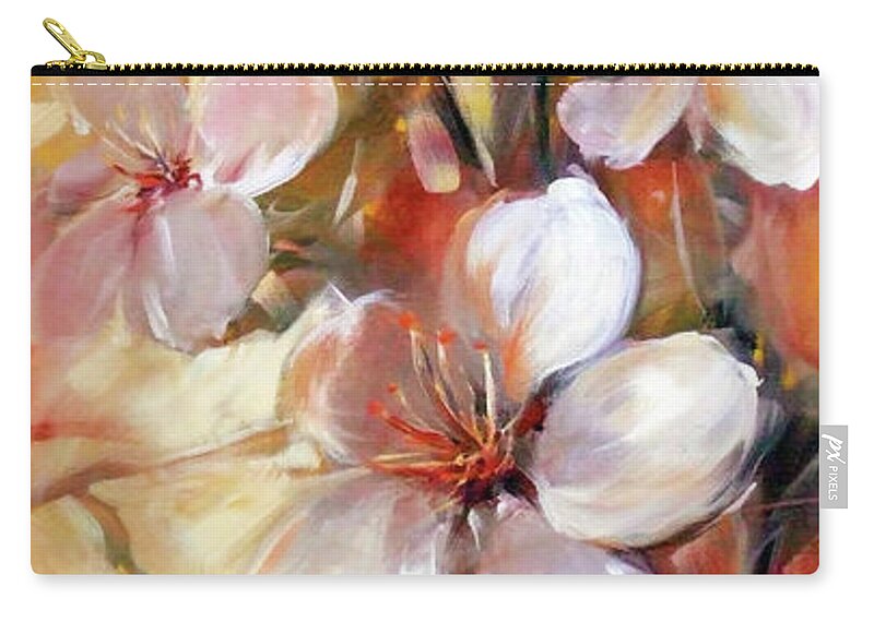 Outdoor Zip Pouch featuring the painting Almonds blossom 9 by Roman Ben