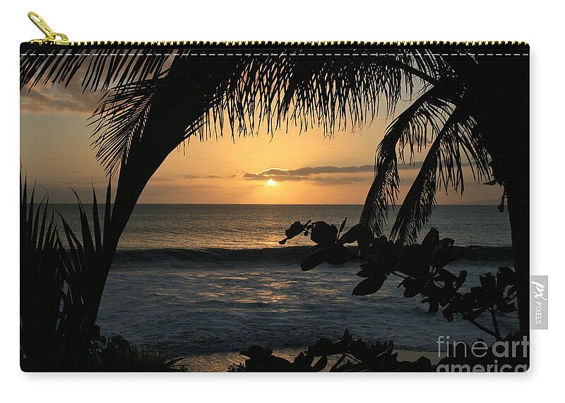 Aloha Zip Pouch featuring the photograph Aloha Aina the Beloved Land - Sunset Kamaole Beach Kihei Maui Hawaii by Sharon Mau