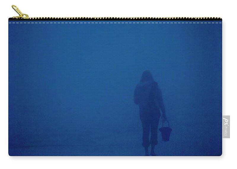 Fog Zip Pouch featuring the photograph Alone by the Sea by Mary Lee Dereske