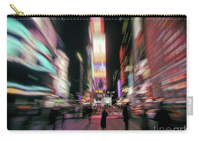 Alone Zip Pouch featuring the photograph Alone In New York City 3 by Jeff Breiman