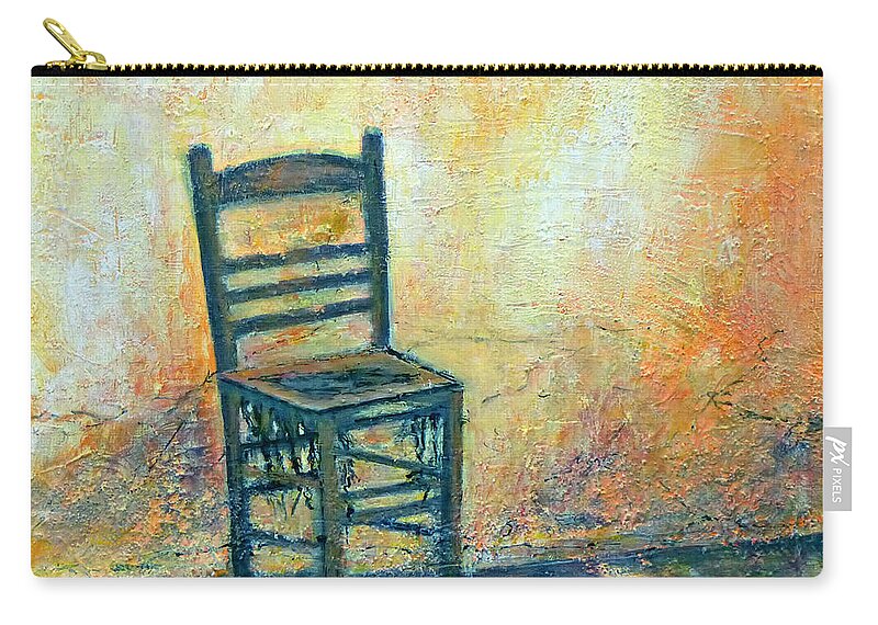 Greece Zip Pouch featuring the painting Alone Koroni by Jackie Sherwood