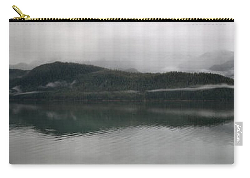 Alaska Zip Pouch featuring the photograph Along the Misty Shoreline by David Andersen