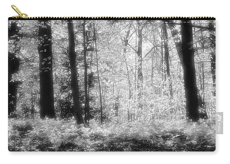 Abstract Zip Pouch featuring the photograph Along The Top BW by Lyle Crump