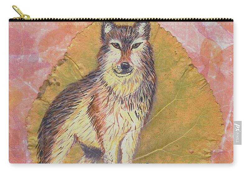 Leaf Zip Pouch featuring the painting Alpha Male on Natural Leaf by Ralph Root