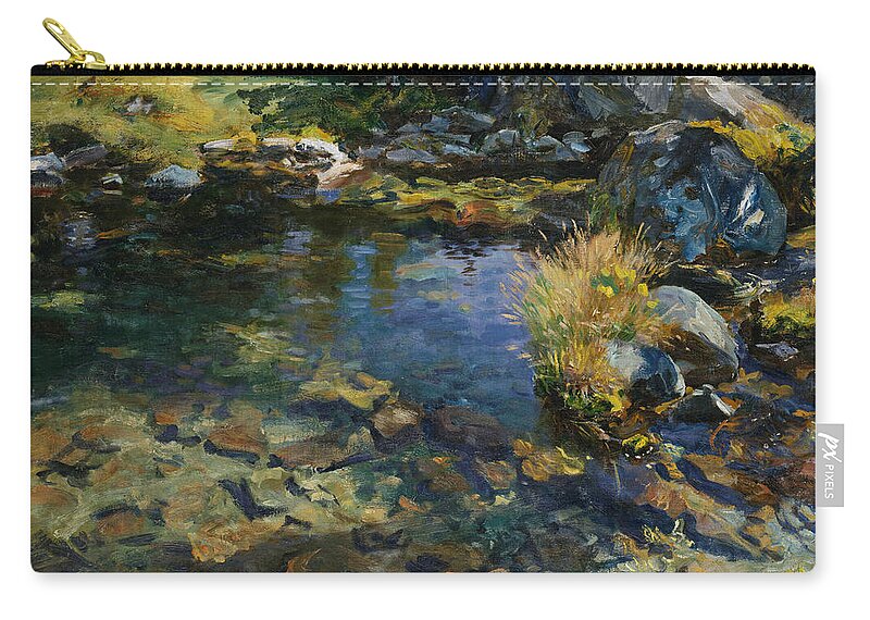 John Singer Sargent Zip Pouch featuring the painting Alpine Pool by John Singer Sargent