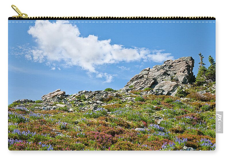 Alpine Zip Pouch featuring the photograph Alpine Rock Garden by Jeff Goulden