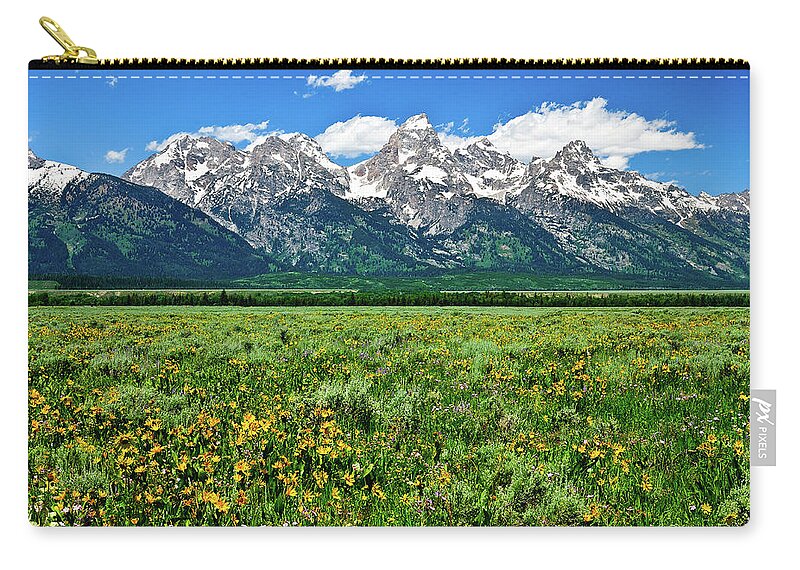 Grand Teton National Park Zip Pouch featuring the photograph Alpine Spring by Greg Norrell
