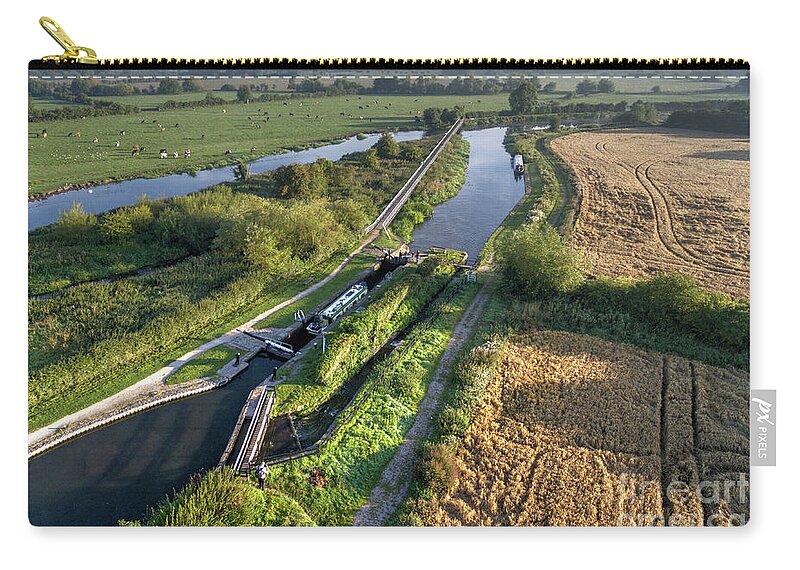Canal Zip Pouch featuring the photograph Alrewas lock by Steev Stamford