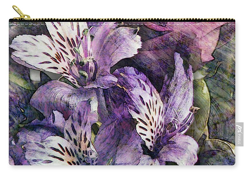 Flowers Zip Pouch featuring the digital art Alstroemeria by Barbara Berney