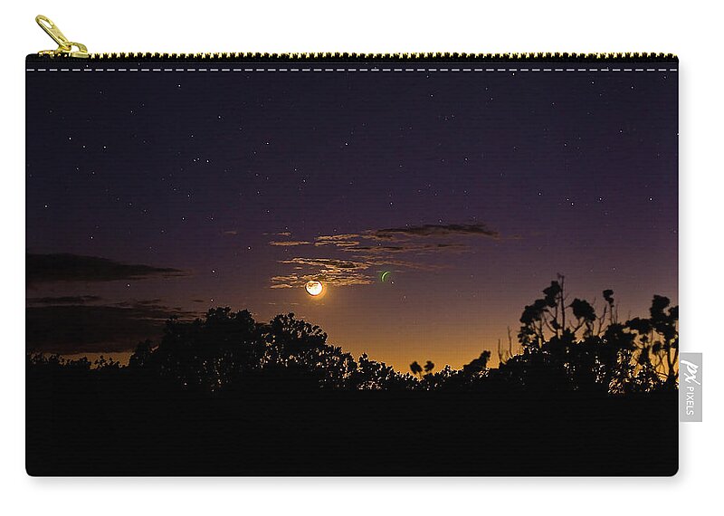 Moon Zip Pouch featuring the photograph Alternate Moon by Brad Hodges