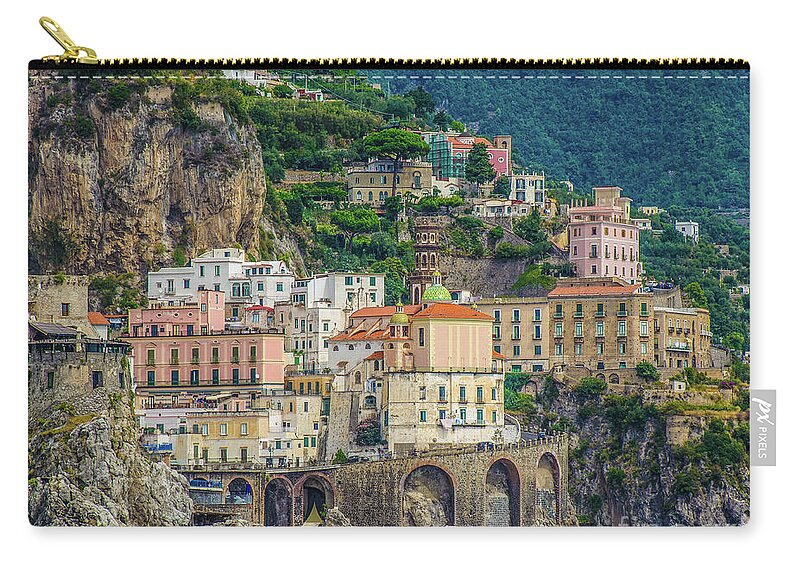 Amalfi Town Carry-all Pouch featuring the photograph Amalfi-Amalfi Coast by Maria Rabinky