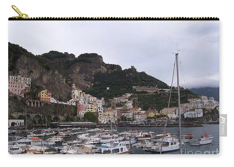 Amalfi Zip Pouch featuring the photograph Amalfi Coast by Judy Kirouac