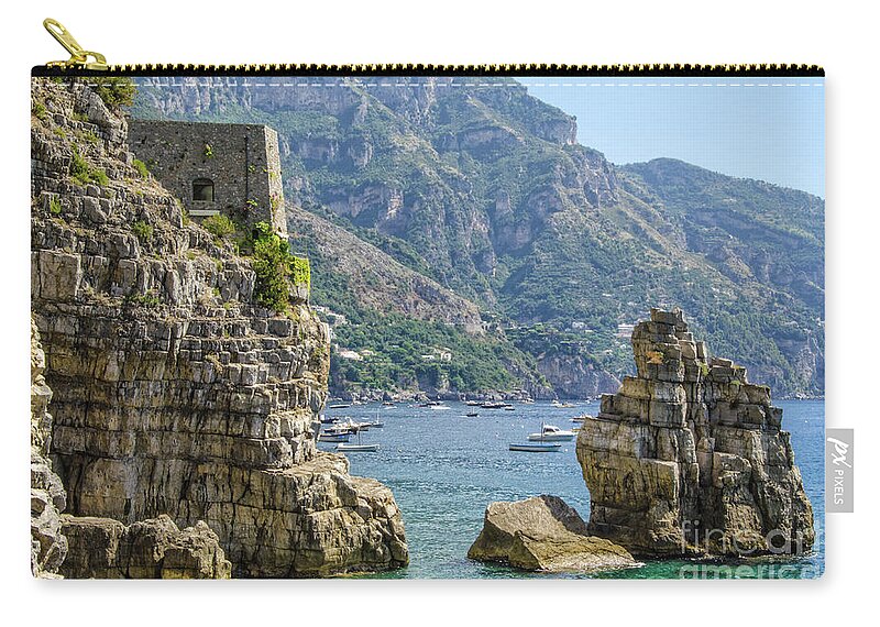 Positano Carry-all Pouch featuring the photograph Amalfi fortress by Maria Rabinky