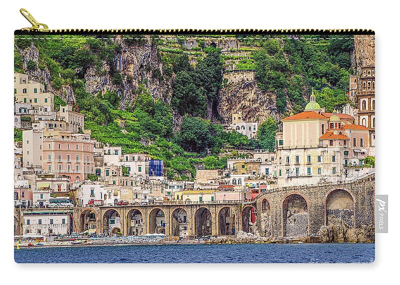 Amalfi Town Carry-all Pouch featuring the photograph Amalfi by Maria Rabinky