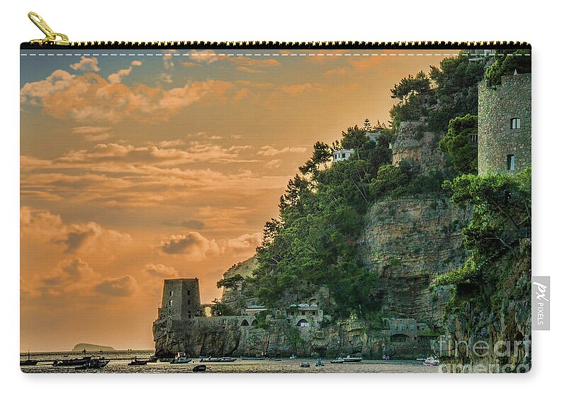 Sunset Carry-all Pouch featuring the photograph Amalfi sunset by Maria Rabinky