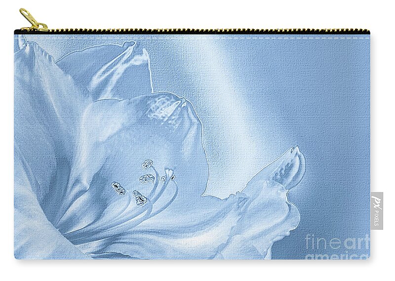 Mona Stut Zip Pouch featuring the digital art Amaryllis Lily Monotone Fancy by Mona Stut