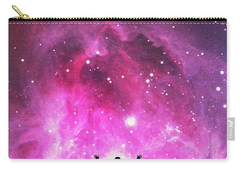 Orion Zip Pouch featuring the photograph Amateur Astronomer And Orion by Larry Landolfi