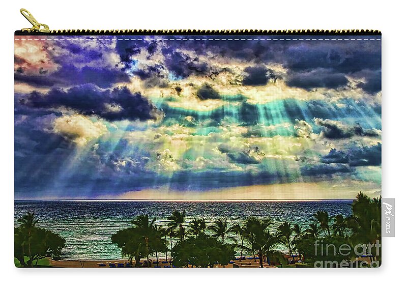 Sun Rays Zip Pouch featuring the photograph Amazing Grace - Sun Rays Before Sunset By Diana Sainz by Diana Raquel Sainz