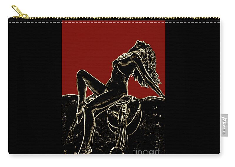 Amazons Zip Pouch featuring the digital art Amazon gold on black by Humphrey Isselt