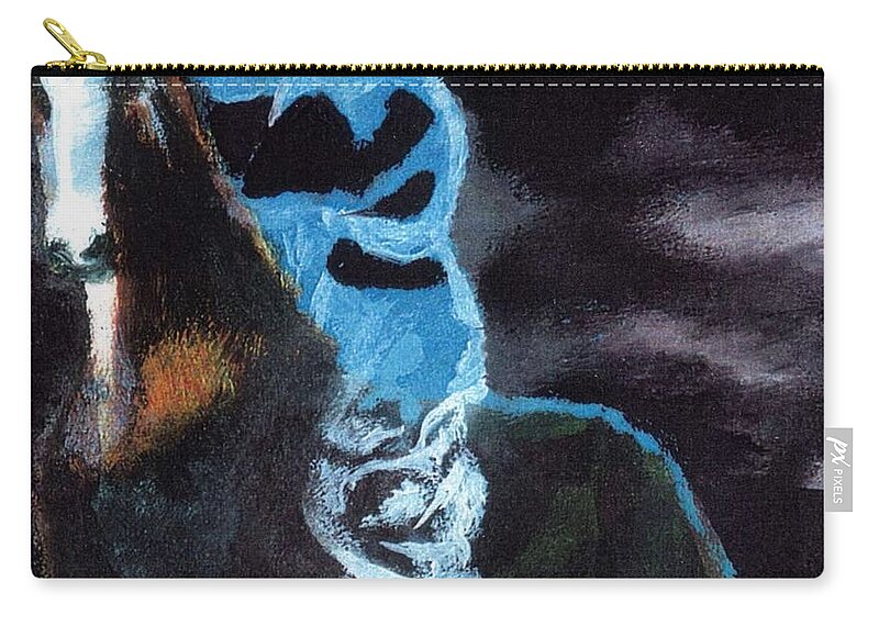 Horse Zip Pouch featuring the painting Amazzone notturna by Enrico Garff