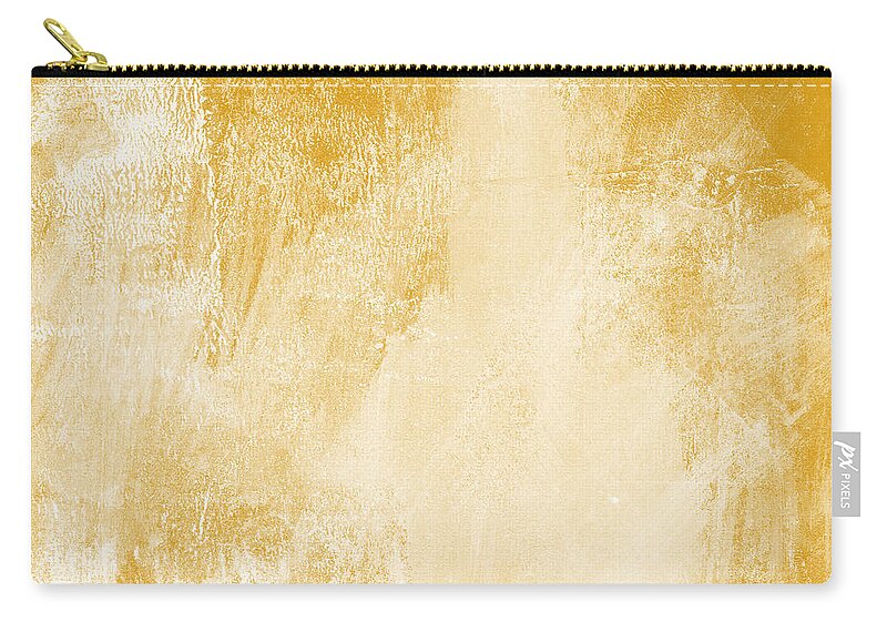 Abstract Zip Pouch featuring the painting Amber Waves by Linda Woods