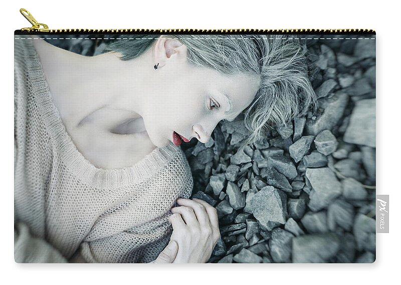 Woman Zip Pouch featuring the photograph Ambiance. Prickle Tenderness by Inna Mosina