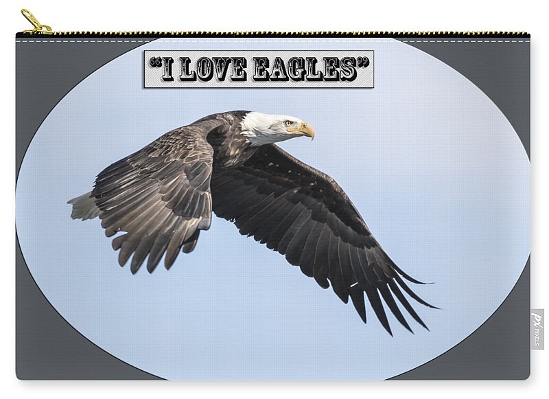 American Bald Eagle Zip Pouch featuring the photograph American Bald Eagle 2015-25 Isolated by Thomas Young
