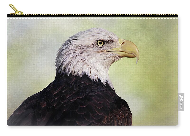 Bald Eagle Zip Pouch featuring the photograph American Bald Eagle by Elaine Malott