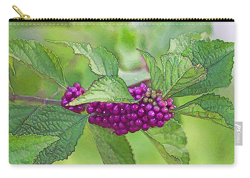 American Beautyberry Zip Pouch featuring the photograph American Beautyberry by HH Photography of Florida