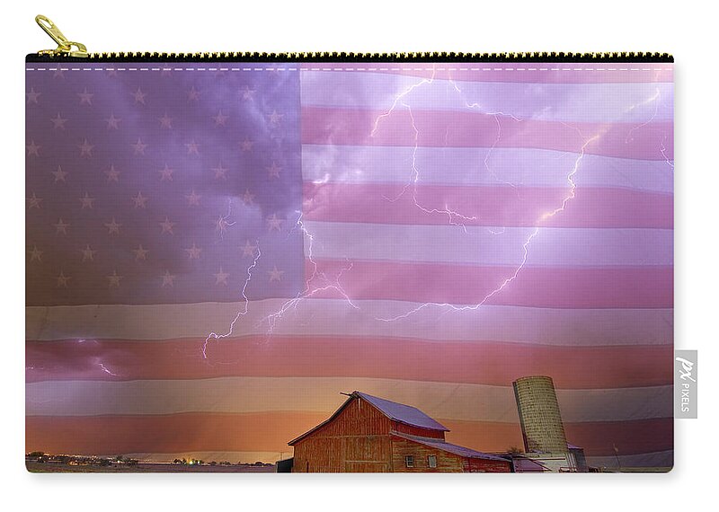 American Zip Pouch featuring the photograph American Country Stormy Night by James BO Insogna