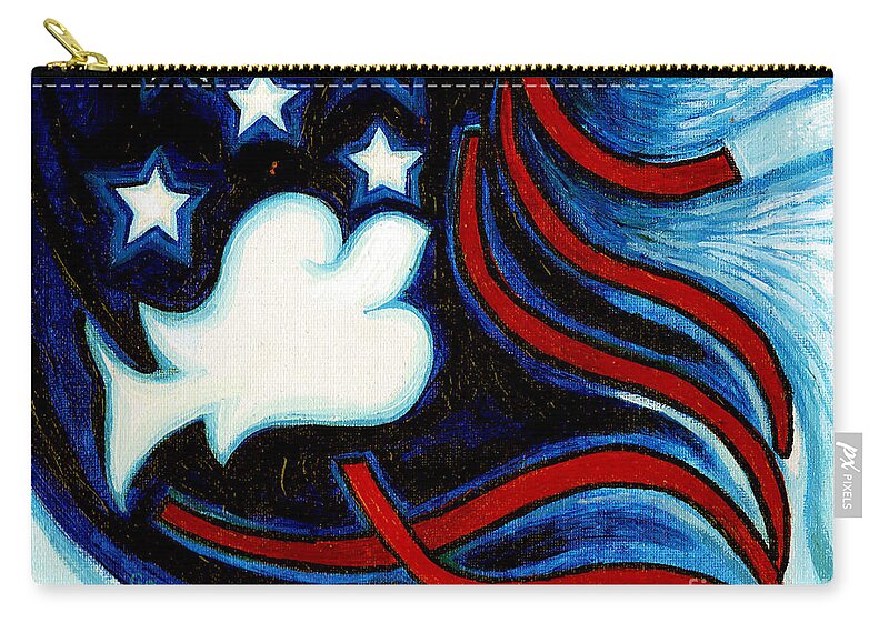 Dove Zip Pouch featuring the painting American Dove by Genevieve Esson
