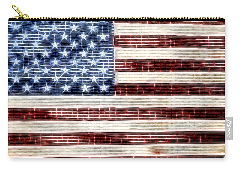 Terry Deluco Zip Pouch featuring the photograph American Flag USA  by Terry DeLuco
