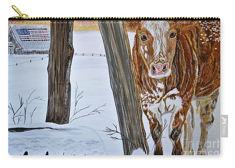Art Zip Pouch featuring the painting American Norman Larger Print Version by Barbara Donovan