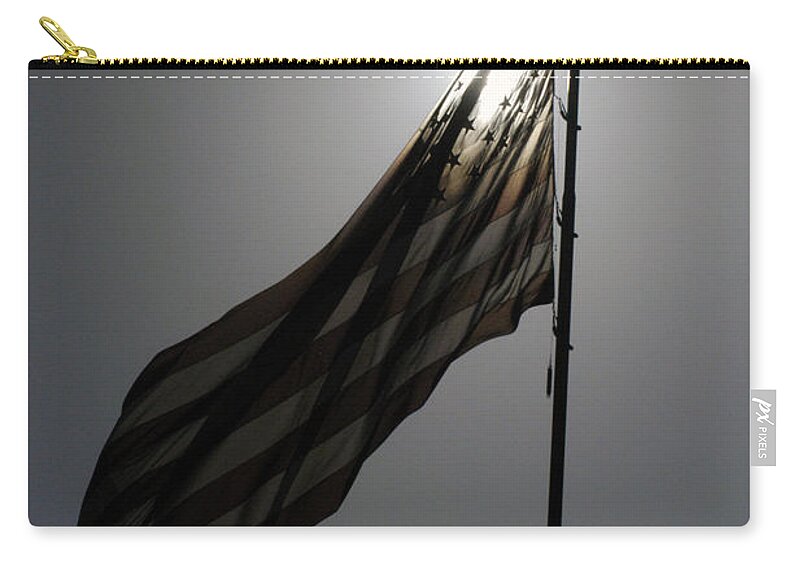 Us Flag Zip Pouch featuring the photograph American Pride - Flag by DArcy Evans