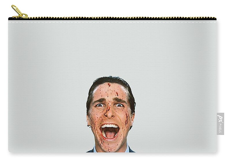 American Psycho Zip Pouch featuring the digital art American Psycho by Maye Loeser