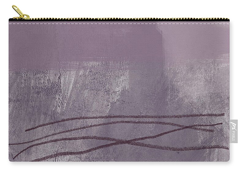 Abstract Zip Pouch featuring the painting Amethyst 1- Abstract Art by Linda Woods by Linda Woods