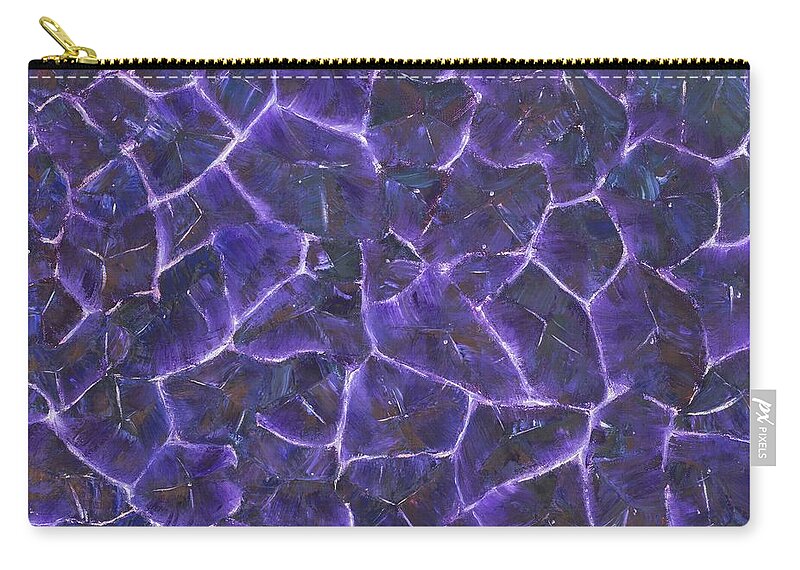 Amethyst Zip Pouch featuring the painting Amethyst by Neslihan Ergul Colley
