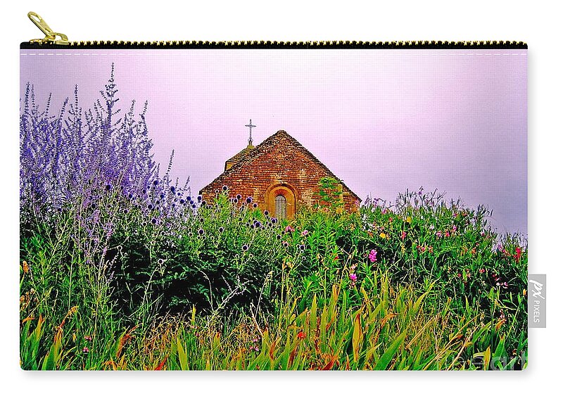 Chapel Zip Pouch featuring the photograph Ameugny 3 by Jeff Barrett