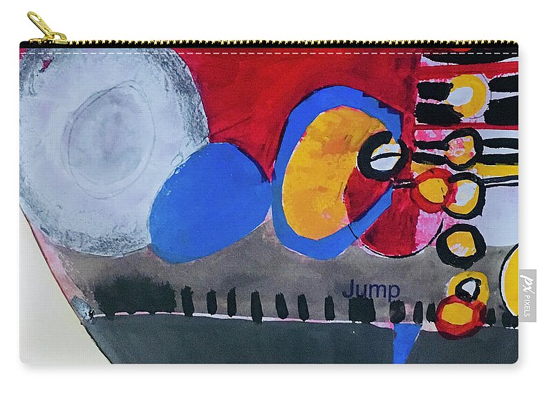 Abstract Expressionism Zip Pouch featuring the painting Amigos by Carole Johnson