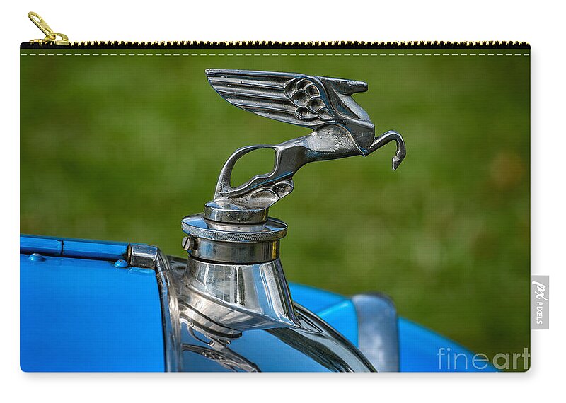 Vehicle Zip Pouch featuring the photograph Amilcar Pegasus Emblem by Adrian Evans