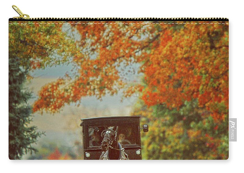 Amish Zip Pouch featuring the photograph Amish Autumn by Carrie Ann Grippo-Pike